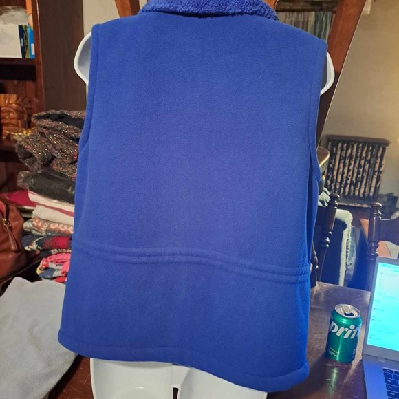 Vintage erika Blue Fleece Zippered Vest - Picture 4 of 5